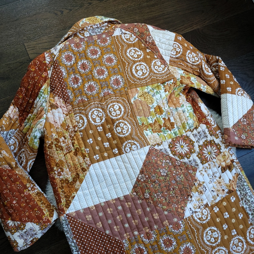 Spell X Free People Cha Cha Patchwork Quilted Long Duster Coat - Picture 9 of 11